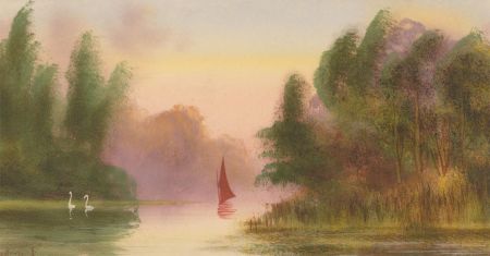 Fred Stafford (fl.1890-1910) - Late 19th Century Gouache, Lake Landscape