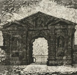 Joe Auty - Signed 20th Century Etching, Architectural Building