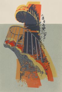 Patricia Hunt - Signed 20th Century Silkscreen, Vibrant Staircase