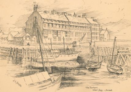 E.L. Grassby - 20th Century Pen and Ink Drawings, Views of Lulworth and West Bay
