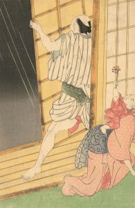 After Kitagawa Utamaro (c.1753-1806) Japanese Woodblock - Approaching Storm