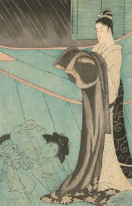 After Kitagawa Utamaro (c.1753-1806) Japanese Woodblock - Woman with a Visitor