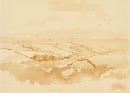 Attb. Sir Thomas Monnington (1902-1976) - Pen and Ink Drawing, Sussex Landscape