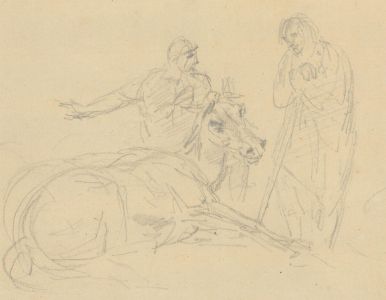 Attrib. Sawrey Gilpin RA (1733-1807) - Graphite Drawing, Recumbent Horse
