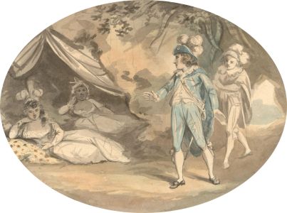 Mid 19th Century Watercolour - Approaching the Ladies