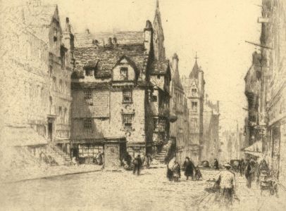 Percy Robertson A.R.E (1868-1934) - Signed Etching, London Street Scene