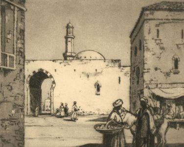 Edgar Lawrence Pattison SGA (1872-1950) - Etching, A Moorish Courtyard