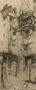 Gertrude Keeling - Signed 1920 Etching, Graveyard of St. Bartholomew's