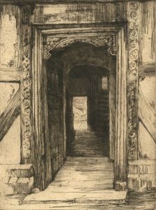 Evelyne Byers Bessell (1901-1990) - Etching, The Reader's House, Ludlow
