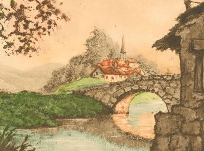 Bayer - 20th Century Etching, Dans la Vallee