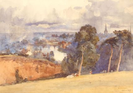 Charles John Watson (1846-1927) - Signed 1895 Watercolour, Riverscape Shrewsbury