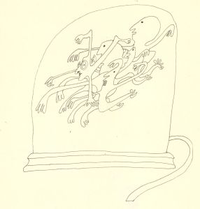 Antonis Kyriakoulis (b.1938) - Pen and Ink Drawing, Demons in The Bell Jar