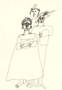 Antonis Kyriakoulis (b.1938) - Pen and Ink Drawing, The Naval Family