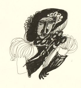 Antonis Kyriakoulis (b.1938) - Pen and Ink Drawing, The Elizabethan Man