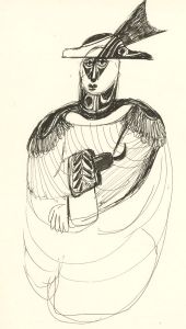Antonis Kyriakoulis (b.1938) - Pen and Ink Drawing, The Naval General