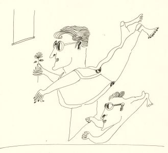 Antonis Kyriakoulis (b.1938) - 20th Century Pen and Ink Drawing, Flying Men