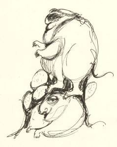 Antonis Kyriakoulis (b.1938) - Pen and Ink Drawing, The Goblin Tower