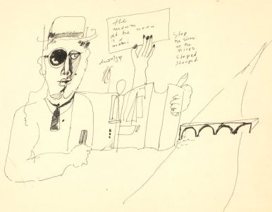 Antonis Kyriakoulis (b.1938) - Pen and Ink Drawing, The Dreaming Man