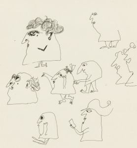 Antonis Kyriakoulis (b.1938) - Pen and Ink Drawing, Comic Characters