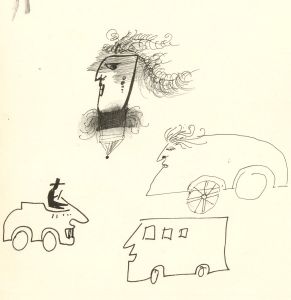 Antonis Kyriakoulis (b.1938) - 20th Century Pen and Ink Drawing, The Trains