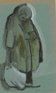 John Cherrington (1931-2015) - 20th Century Gouache, Figure in a Coat