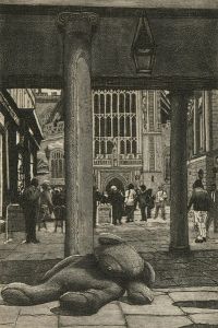 Andrew Price (b.1955) - 20th Century Etching, Abbey Courtyard, Bath