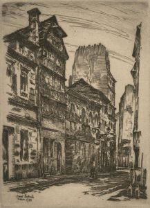 Ernest Laborde (b.1870) - Signed 1923 Etching, French Street View