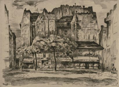 Ernest Laborde (b.1870) - Signed 1945 Etching, Saint-André des Arts, Paris