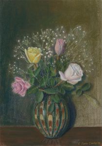 C. Swain-Lumley - 1978 Pastel, Still Life of Flowers