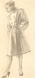 Mid 20th Century Pen and Ink Drawing - Fashion Illustration