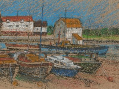 C. H. Thompson - 20th Century Pastel, Harbour Scene with Boats