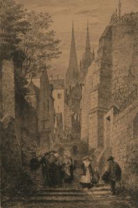 Axel Herman Haig (1835-1921) - Early 20th Century Etching, French Street Scene