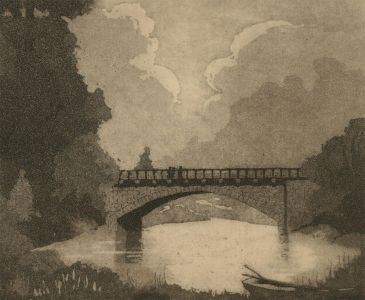 Molly O'Shea (1890-1970) - Aquatint, Lennox Bridge, Parramatta, Sydney