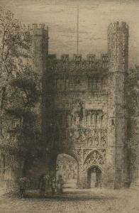 James Alphege Brewer (1881-1946) - Etching, Cabridge, Trinity College