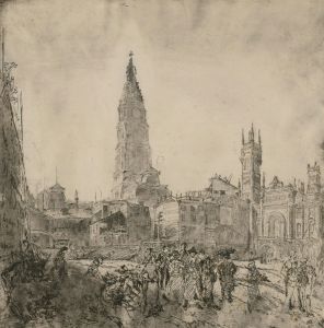 Clifford Isaac ADDAMS (1876-1942) - 1912 Etching, Philadephia Street Scene