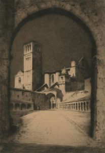 Albany E. Howarth ARE (1872-1936) - Etching, Basilica of Saint Francis of Assisi
