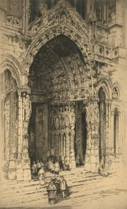 Andrew Fairbairn Affleck - Signed Early 20th Century Etching, Chartres Cathedral