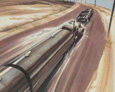 20th Century Mixed Media Illustration - Collision
