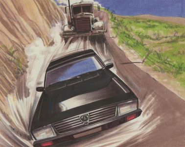 20th Century Mixed Media Illustration - High Speed Chase