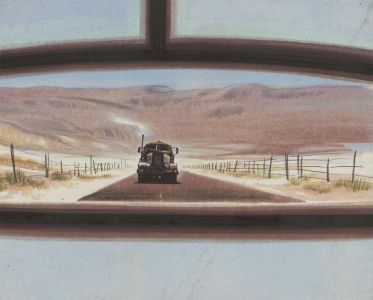 20th Century Mixed Media Illustration - Lorry in Pursuit