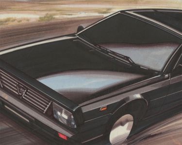 20th Century Mixed Media Illustration - The Sports Car