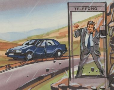 20th Century Mixed Media Illustration - Telefono