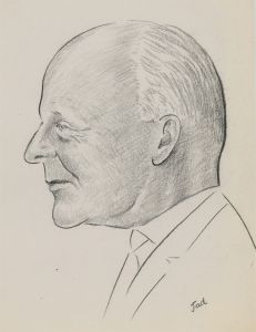 Jad Davies (1909-1998) - Mid 20th Century Charcoal Drawing, Walter Char