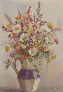 H. L. Brewer - 20th Century Pastel, Still Life, Spring Flowers