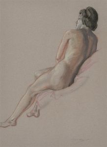 Ronald Dukeshill Moore (1899-1985) - 1966 Pastel, Female Nude