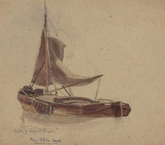 Oliver Hall RA (1869-1957) - Early 20th Century Watercolour, A Barge, Bruges