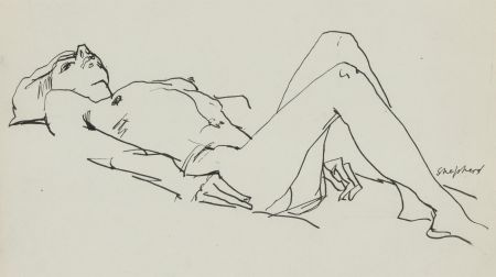Sydney d'Horne Shepherd (1909-1993) - Pen & Ink Drawing, Reclining Nude