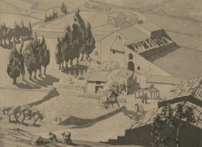 Early 20th Century Etching - View of Les Baux