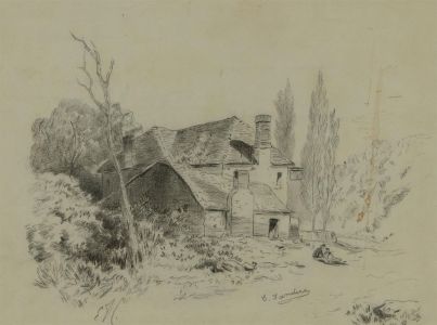 C. Sanders - A Pair of Early 20th Century Graphite Drawings, Cottage & Castle