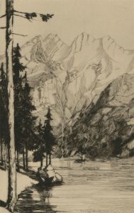 Mid 20th Century Etching - Swiss Lake